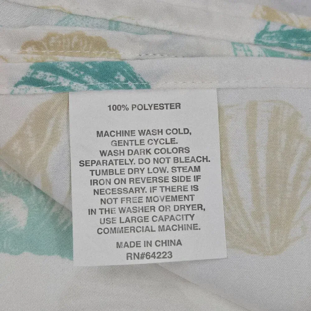3-pc Twin Size Bed Sheet Set Teal/Sand/White Seashell Pattern
